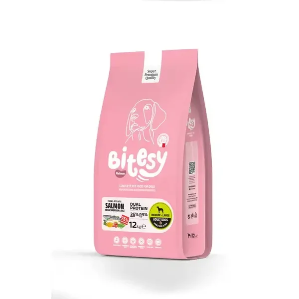 Bitesy Dual Protein - Łosoś i Ryba Morska z Ryżem 12 kg