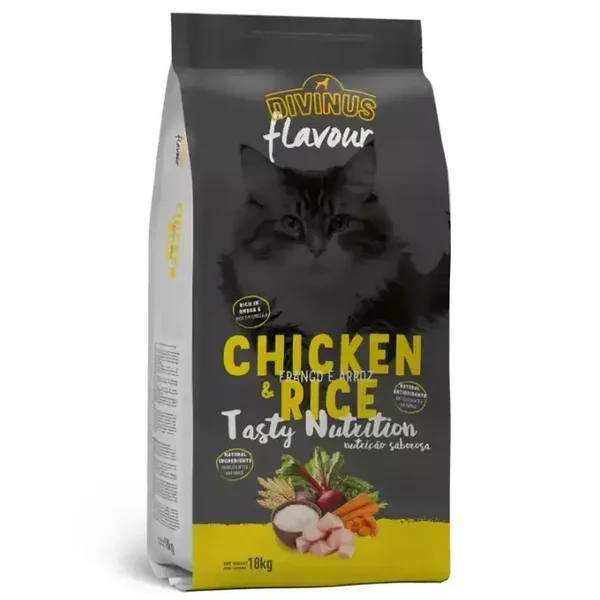 Divinus FLAVOUR CAT dla dorosłego kota - kurczak z ryżem 18 kg