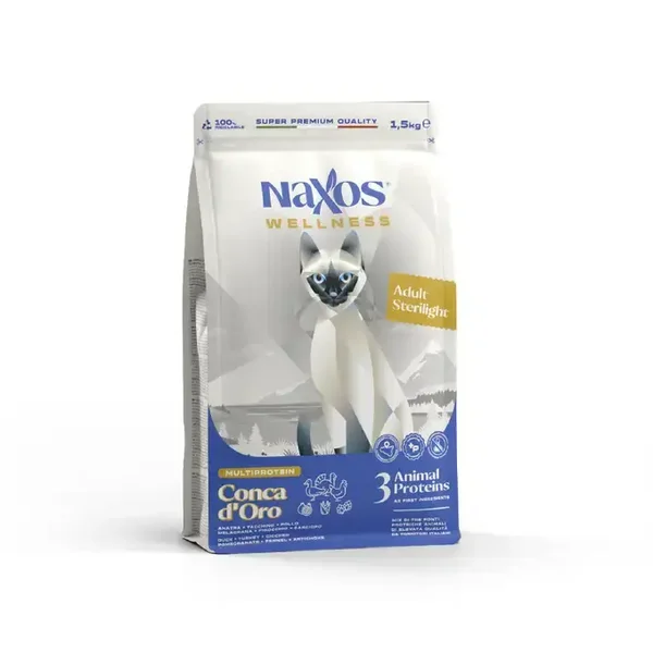 NAXOS CAT STERILIZED - kaczka, kurczak, indyk - karma dla kotów sterylizowanych 1,5 kg