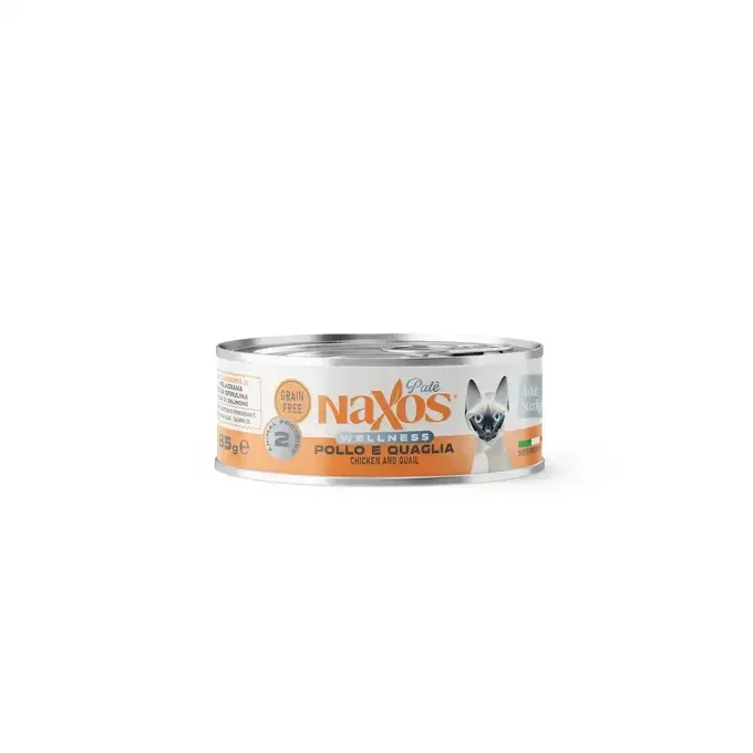 NAXOS CAT STERILIZED - kurczak i przepiórka - puszka dla kotów sterylizowanych 85g