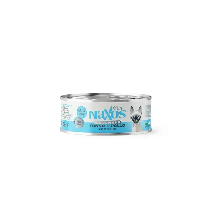 NAXOS CAT STERILIZED - tuńczyk i kurczak - puszka dla kotów sterylizowanych 85g