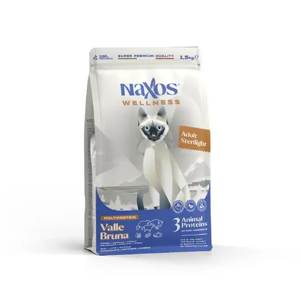 NAXOS CAT STERILIZED - wołowina, bawół i jagnięcina - karma dla kotów sterylizowanych 1,5 kg