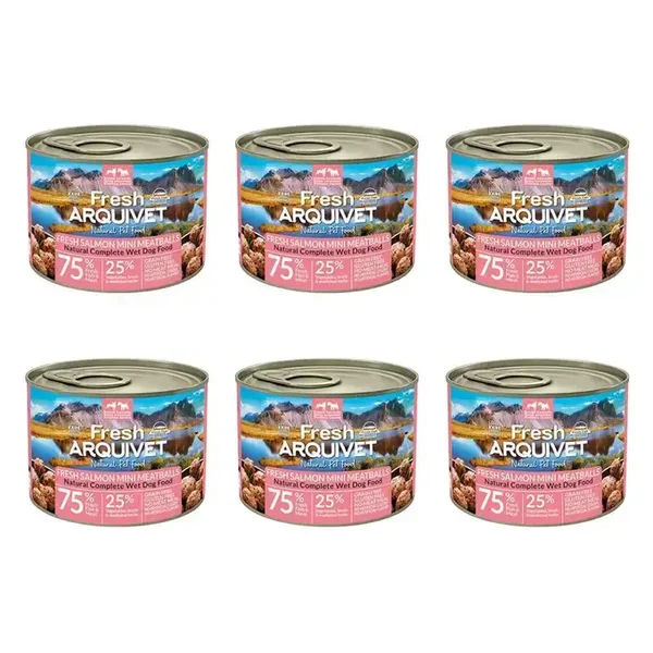 [Zestaw] Arquivet Fresh MINI klopsiki z łososiem, marchewką i groszkiem 6x200g