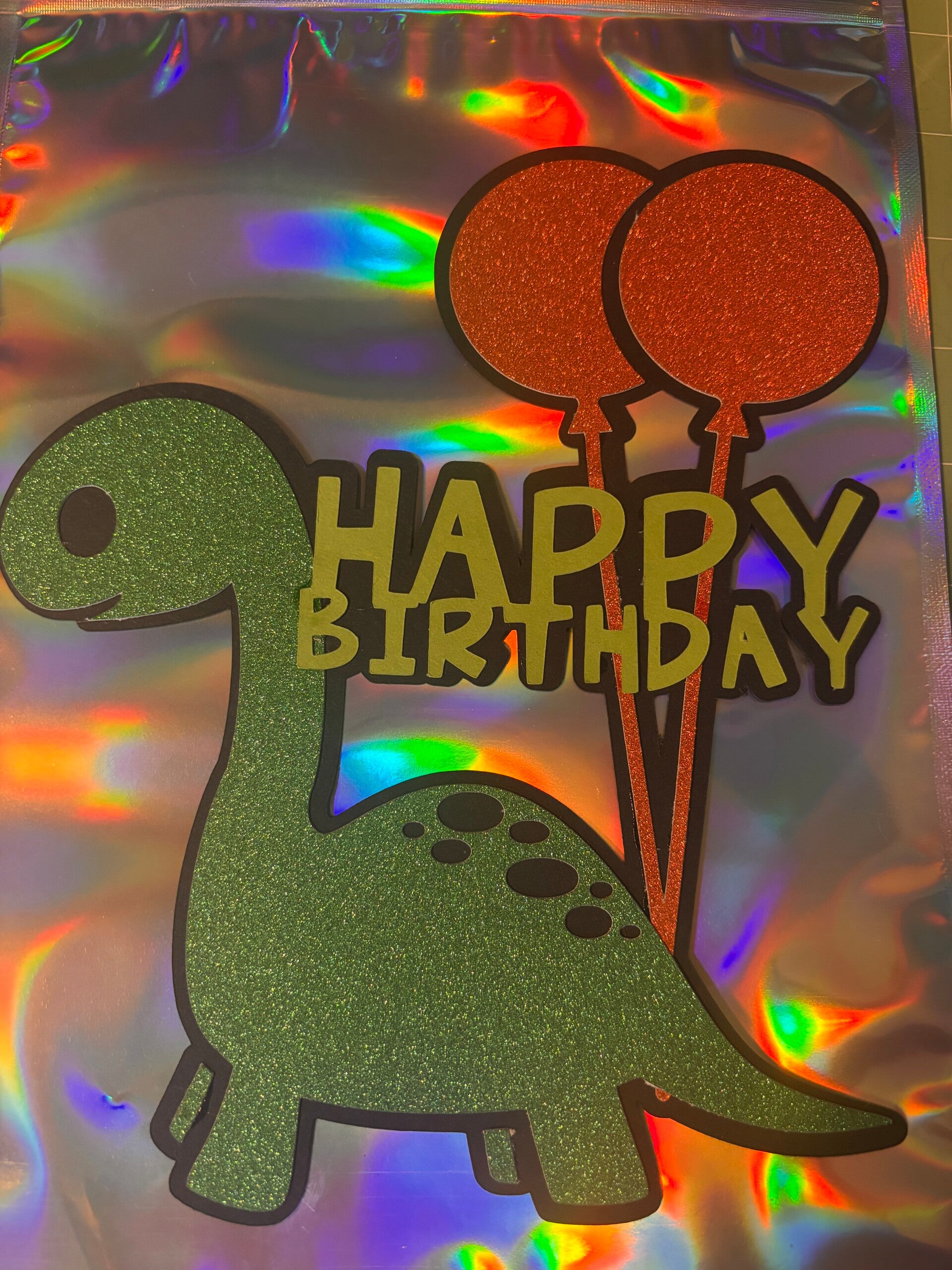 Dino happy birthday cake topper