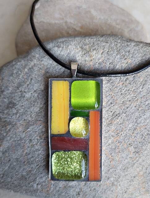 Bijou pendentif mosaique Automne