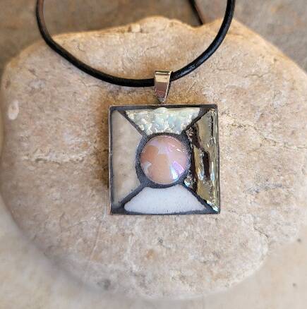 Bijou pendentif mosaique Givre