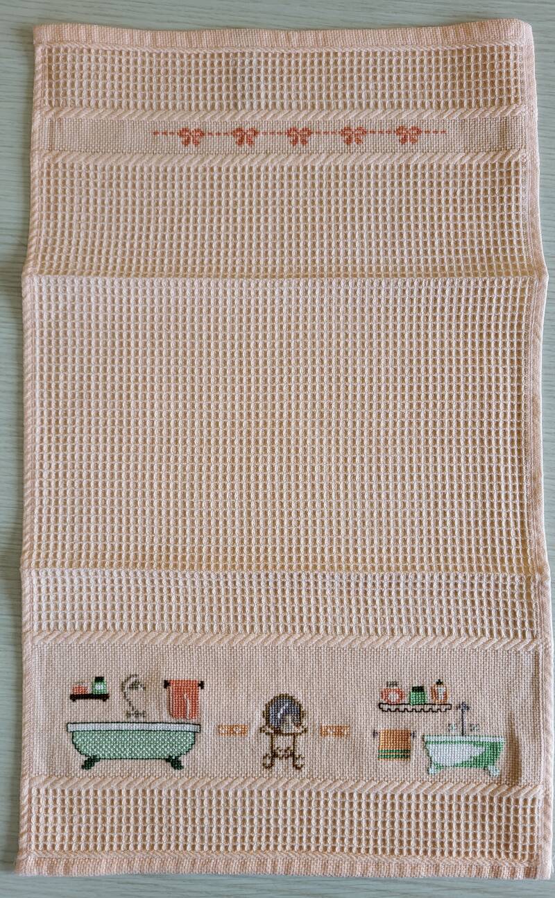 Serviette invité broderie  Les baignoires