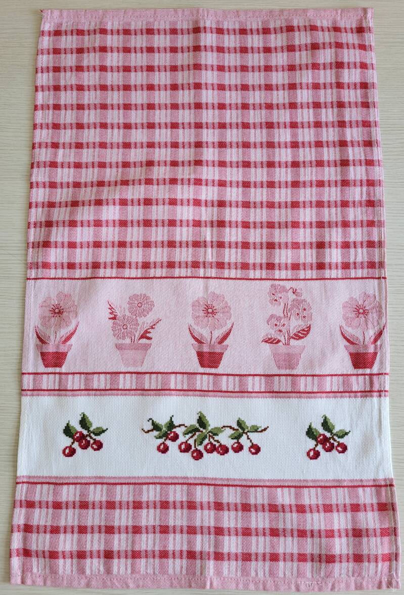 Torchon broderie Les cerises