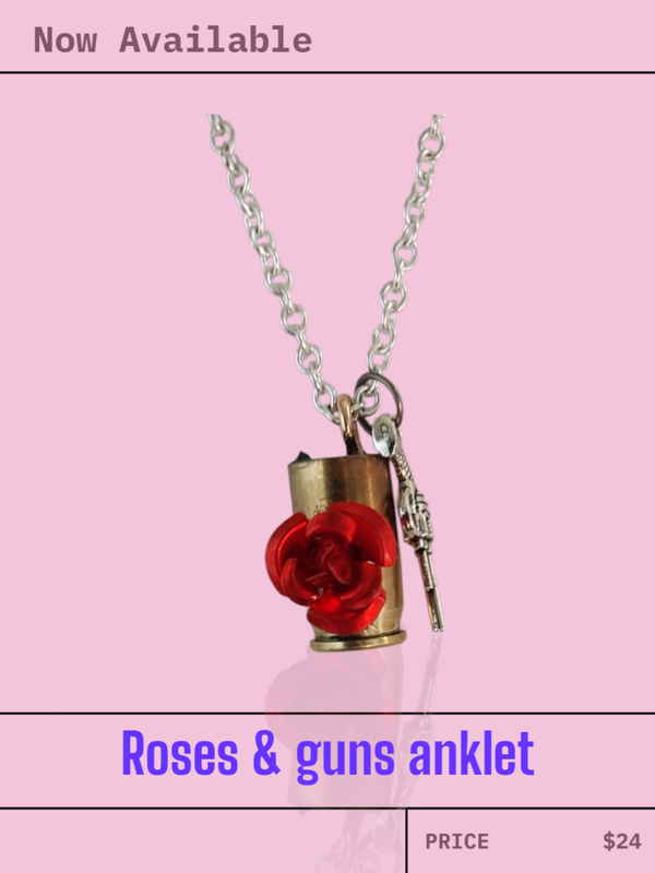 Roses and guns anklet 9MM