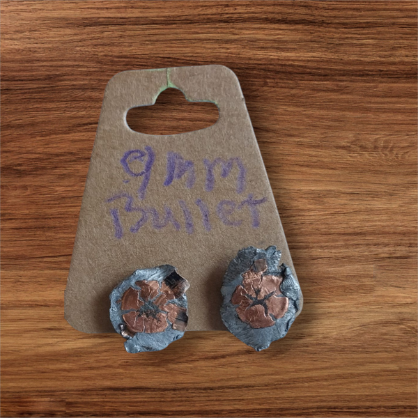 Lead and copper post earrings