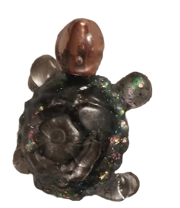 Lead and copper resin turtle