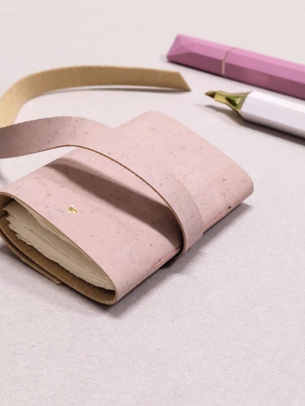 Lief klein boekje - handgeschept papier - roze