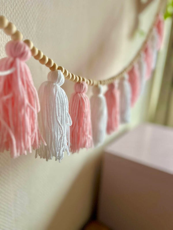 Slinger - Verjaardagskwasten - Roze - Wit