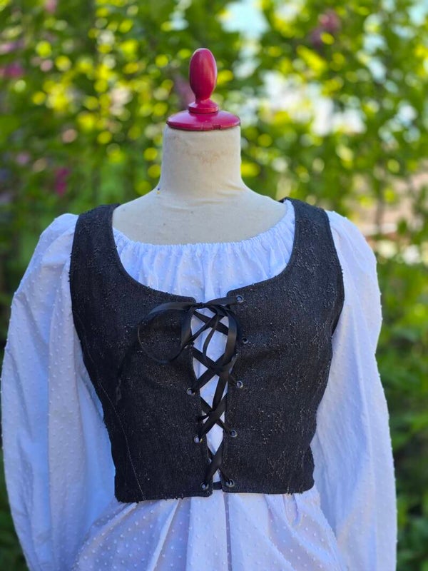 Corset zwart denim ster maat XS