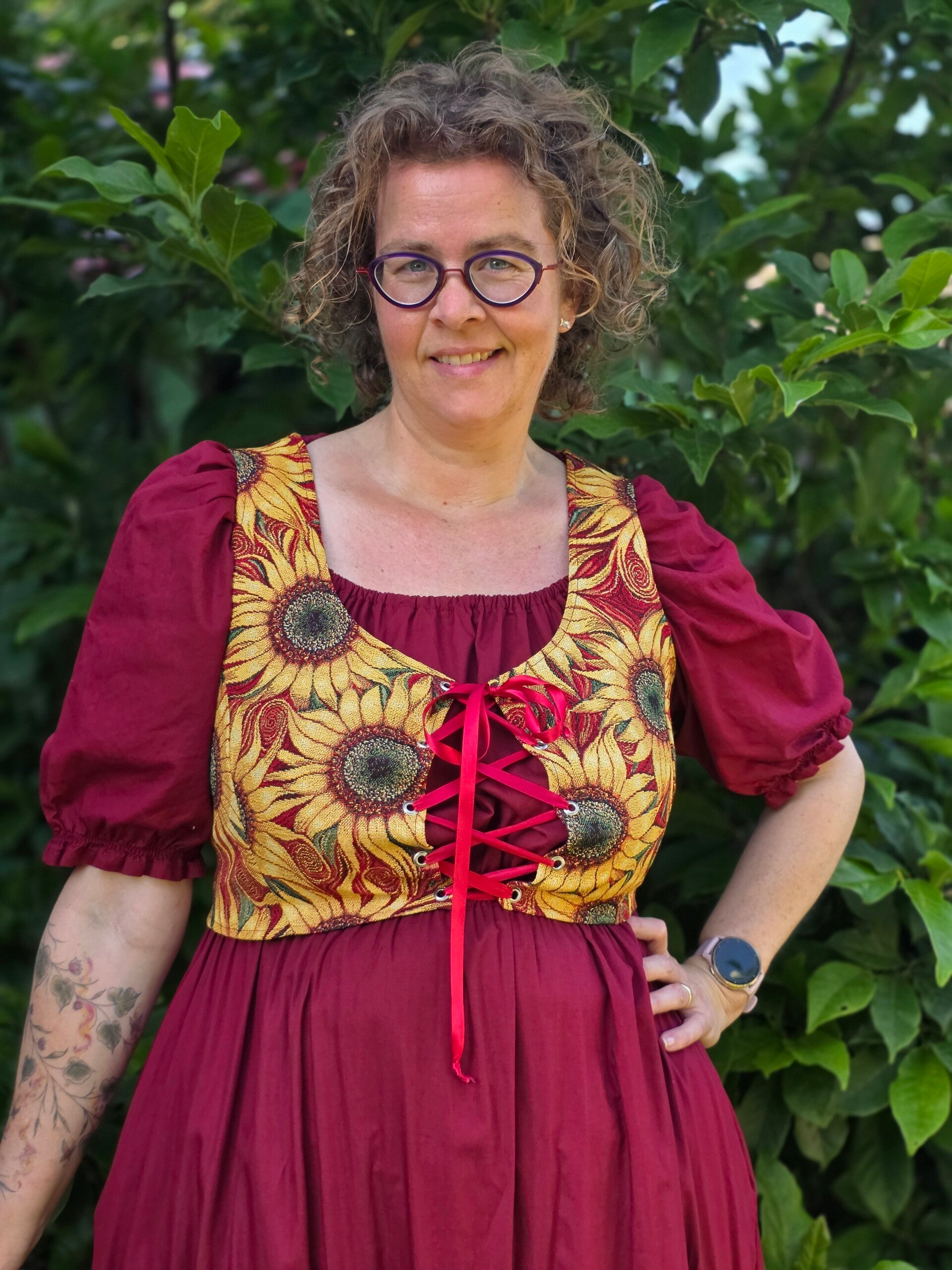 Corset zonnebloem maat M