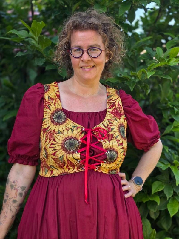 Corset zonnebloem maat M