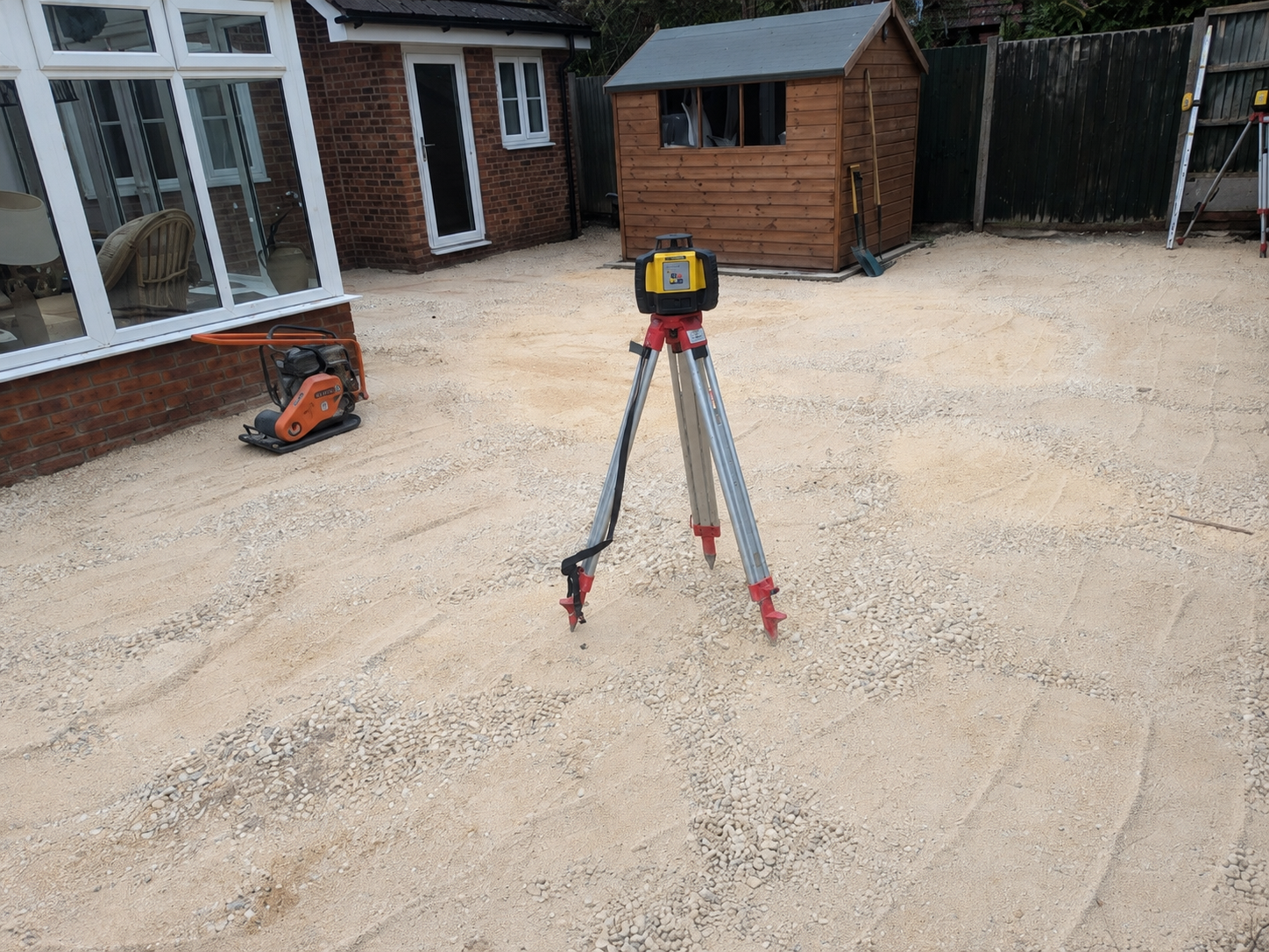 Patio installation groundwork and levelling