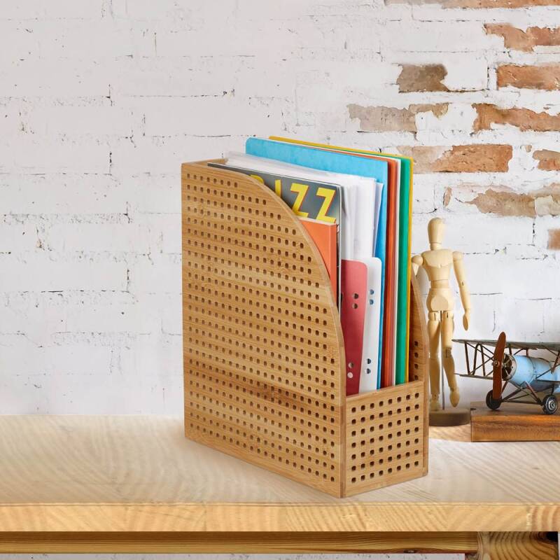 relaxdays Stehsammler braun Bambus, DIN A4