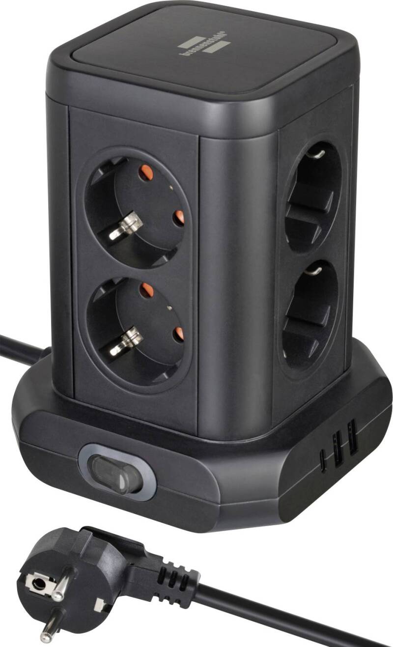 Steckdosenturm schwarz