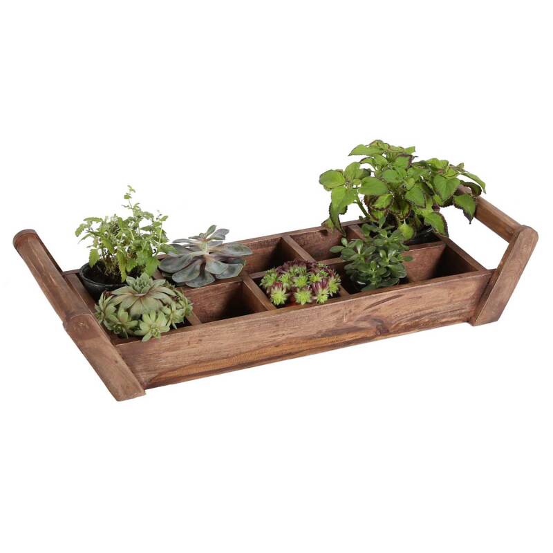 Pflanzenbox aus recyceltem Teakholz