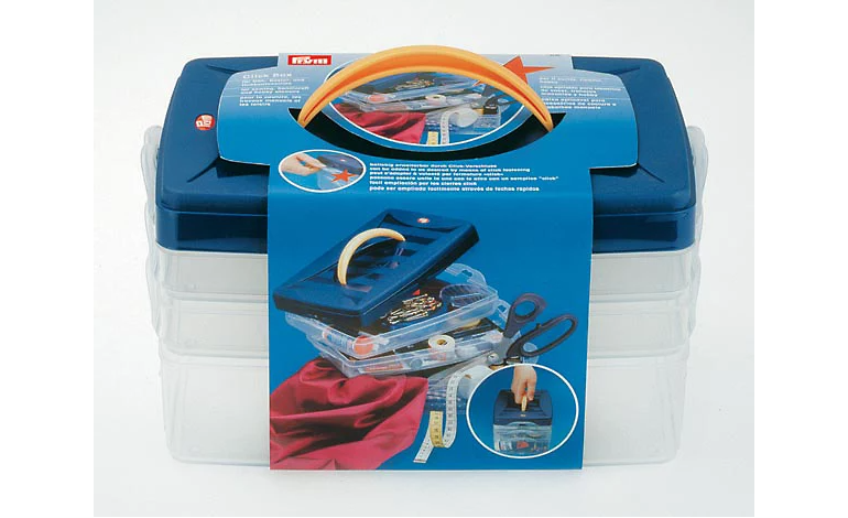 Näh-Click-Box 3 Ebenen plus Deckel aus Kunststoff