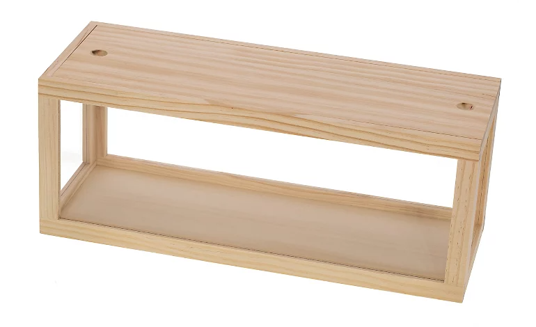 Box mit Acrylglasscheiben Holz