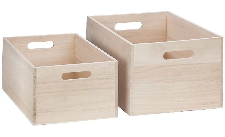 Kisten mit Tragegriffen Holz