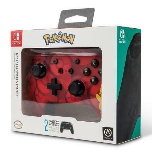 Manette filaire + 2 Bouton Arrière avec prise Jack Pikachu Nintendo Switch Neuf