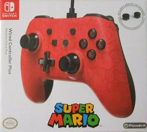 Manette Filaire Mario + 2 Extensions Caps  Nintendo Switch NEUF