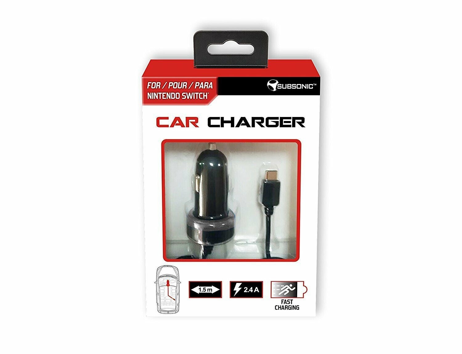 Chargeur de voiture pour Nintendo Switch Neuf