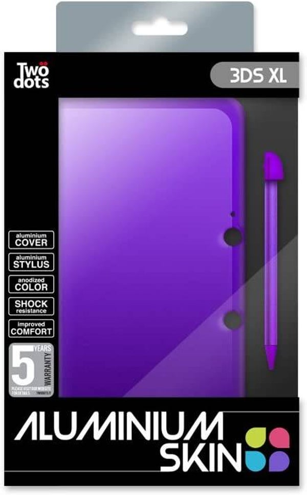 Skin protection Aluminium + Stylet - Violet Purple pour 3DSXL Neuf