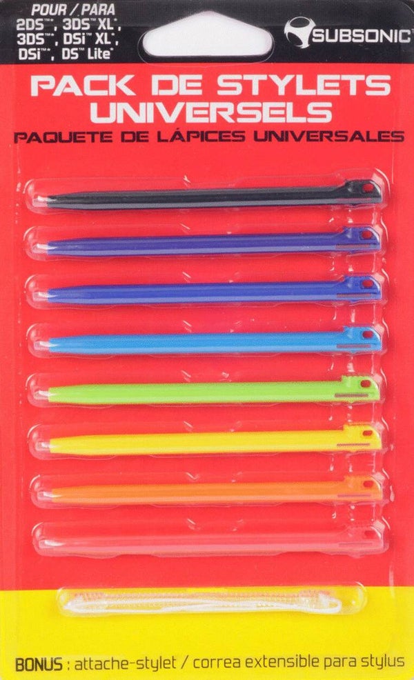 Pack de 8 stylets +1 Attache-stylet Nintendo 3DS Xl Neuf