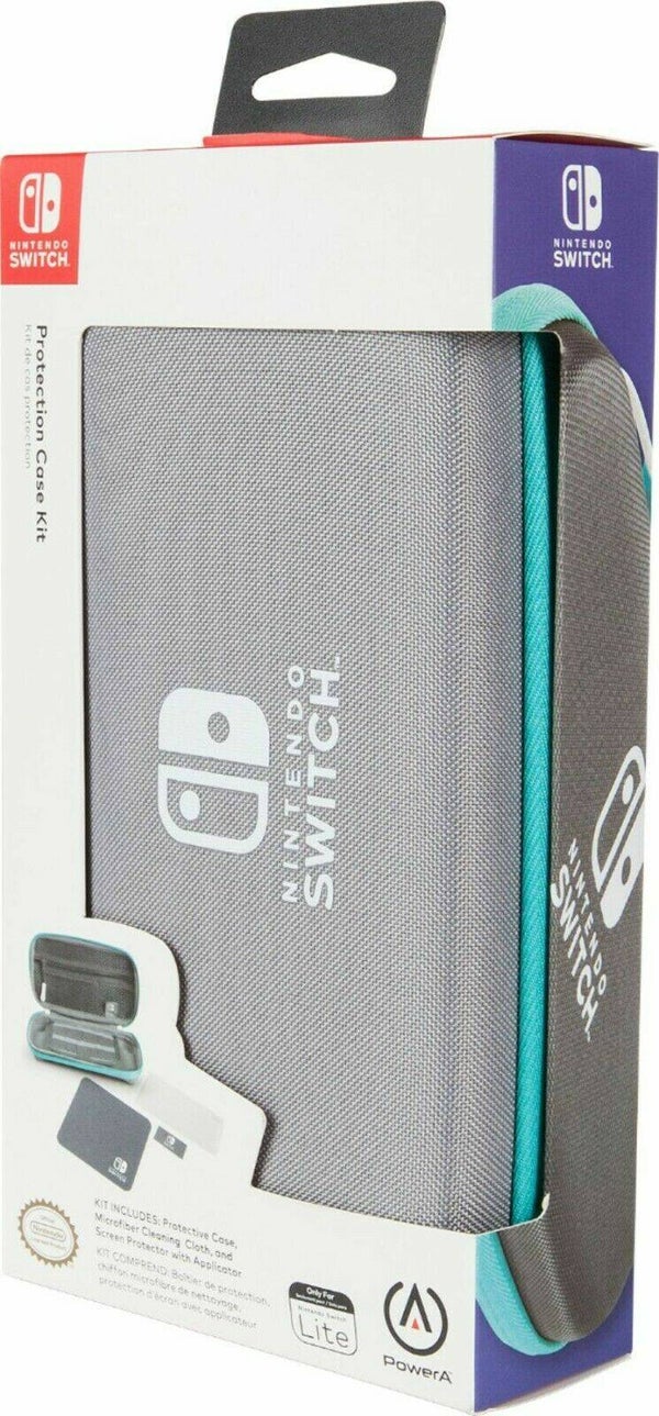 Kit de protection turquoise + protection d'écran Switch Lite