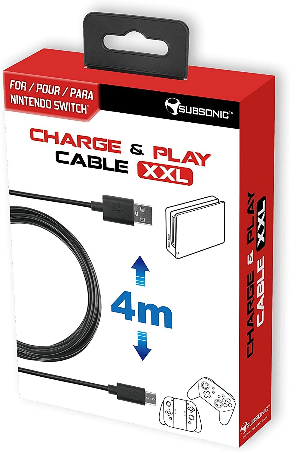 Câble de charge XXL pour Switch Nintendo Switch/Lite/OLED Neuf3760192209250