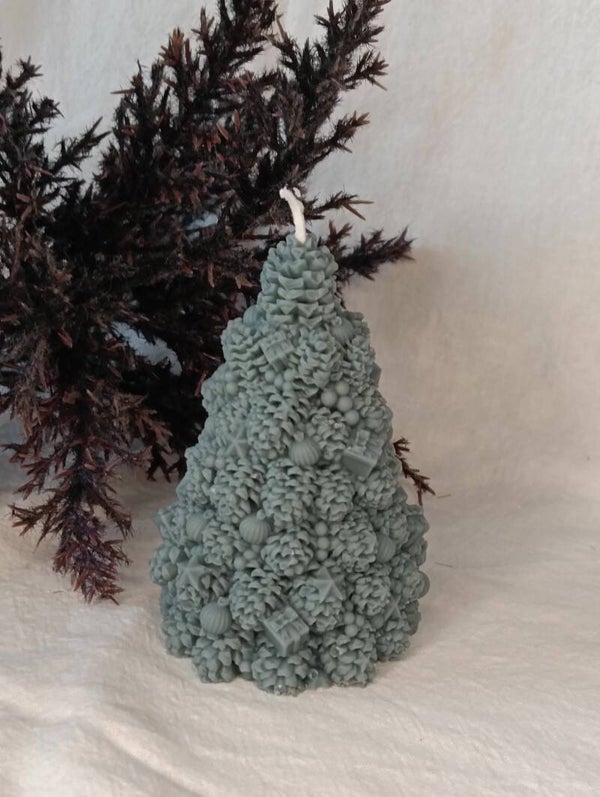Kerstboom met cadeautjes kaars