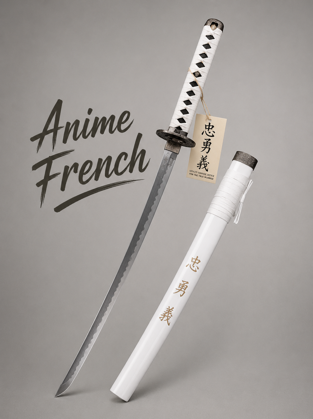 katana décoratif (toles d'acier)