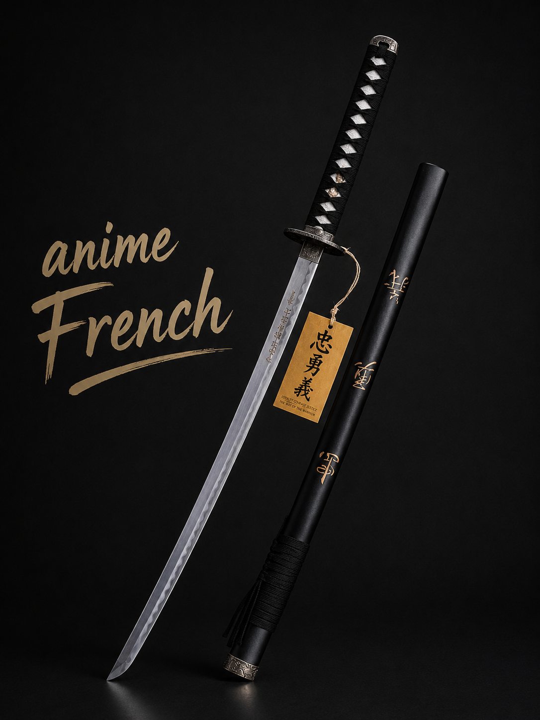 katana décoratif (toles d'acier)