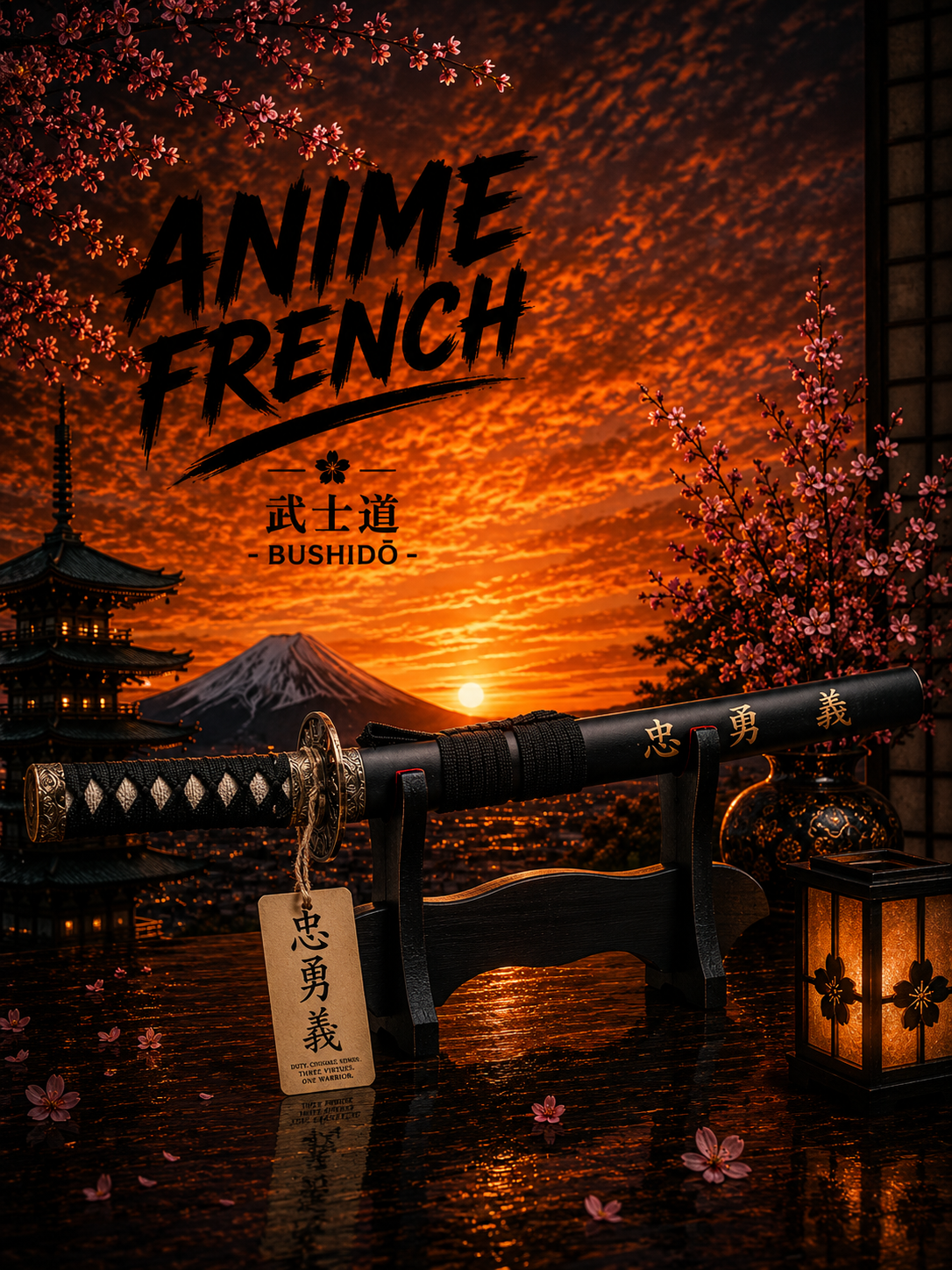 Mini katana décoratif (acier)