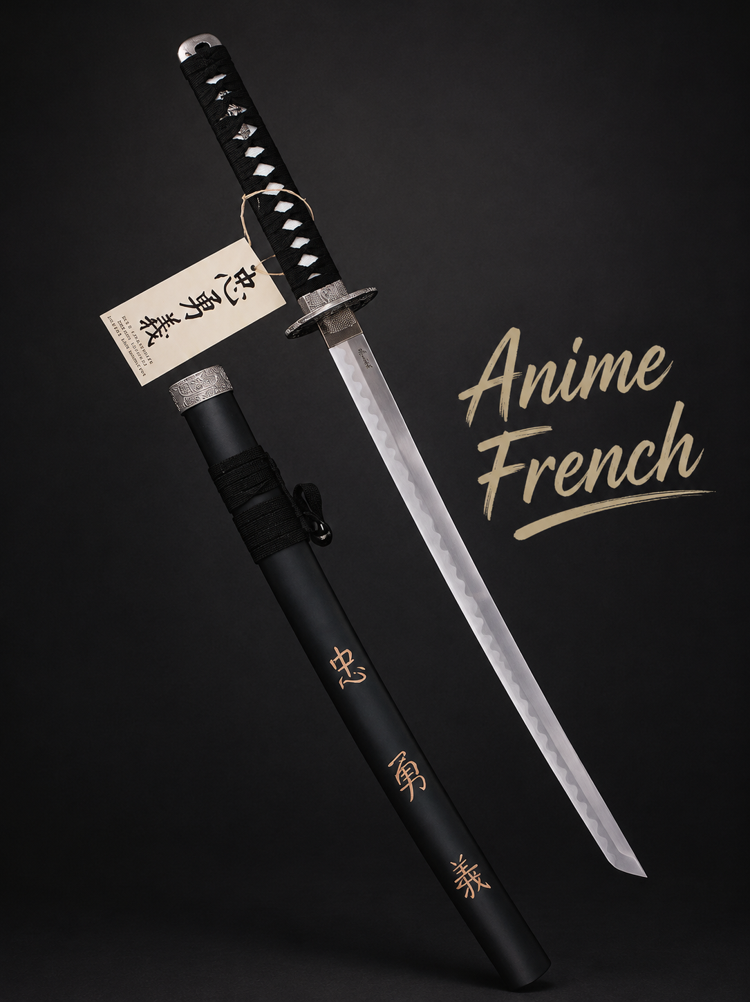 katana décoratif (toles d'acier)