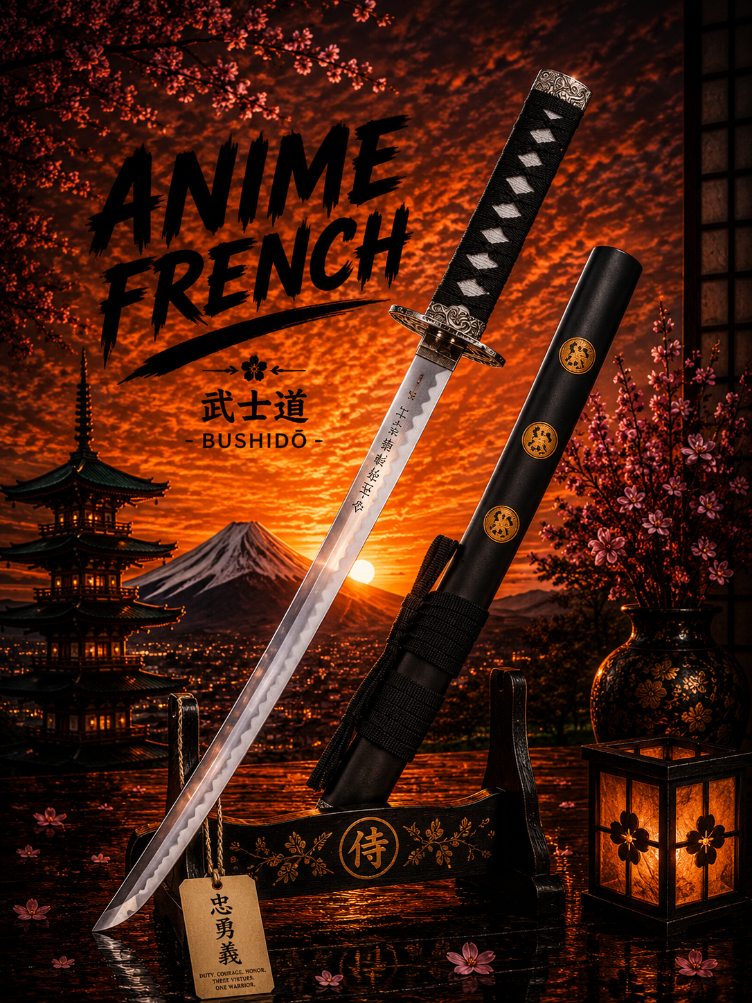 Mini katana décoratif (acier)