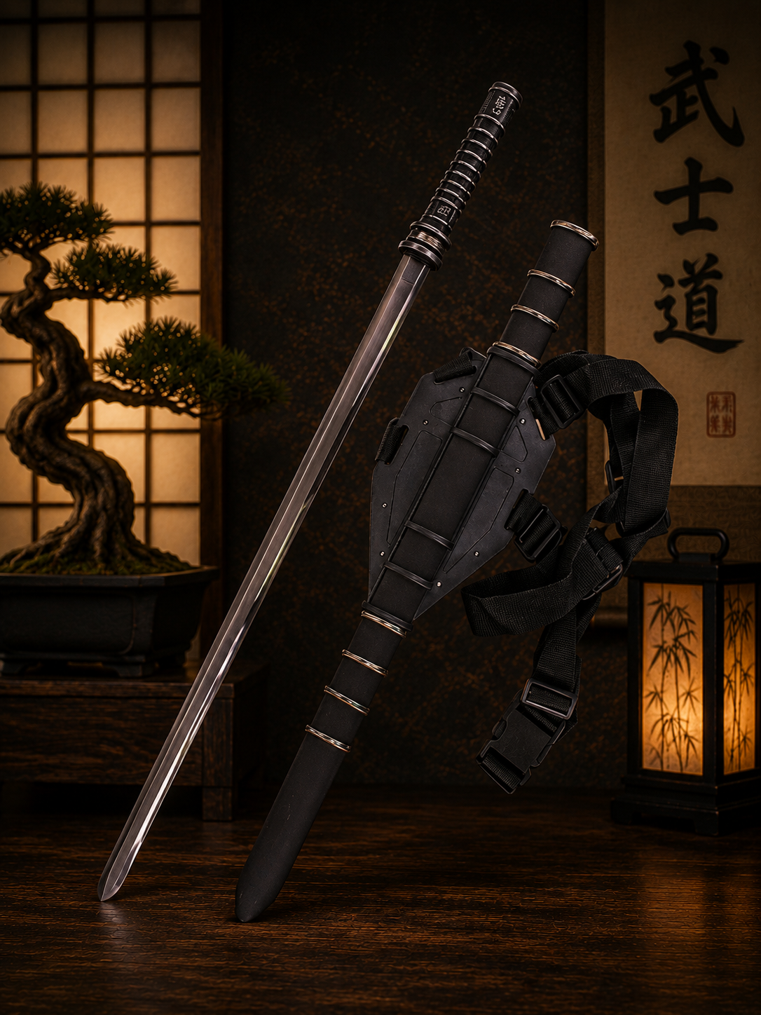 katana décoratif (toles d'acier)