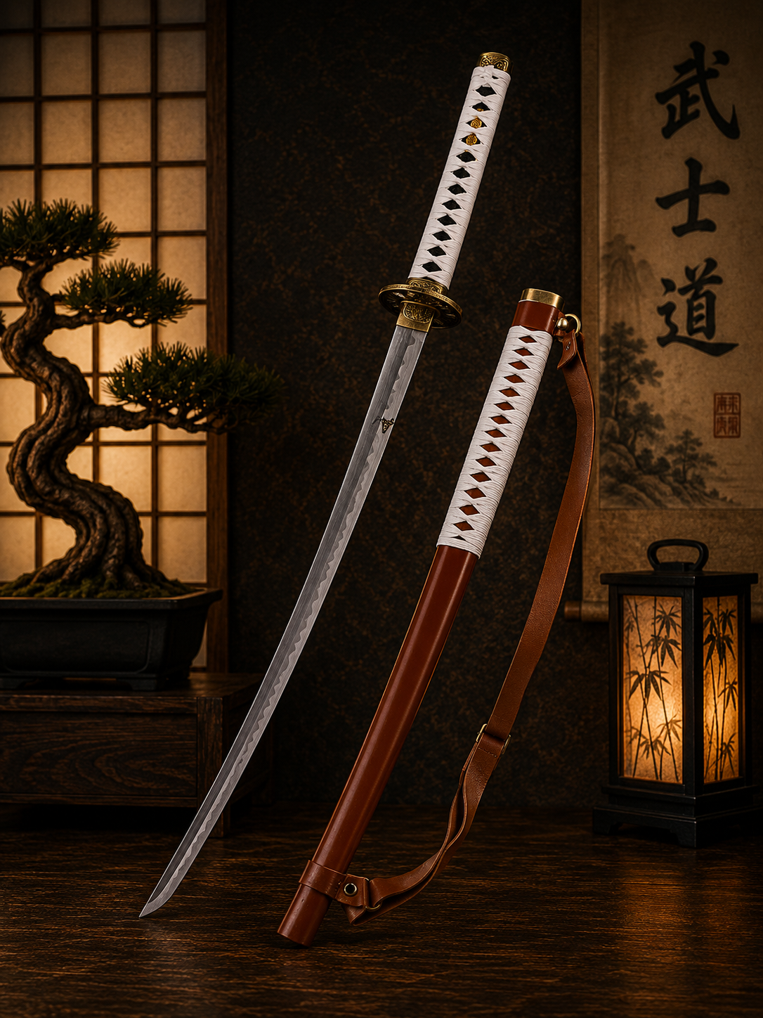 katana décoratif (toles d'acier)