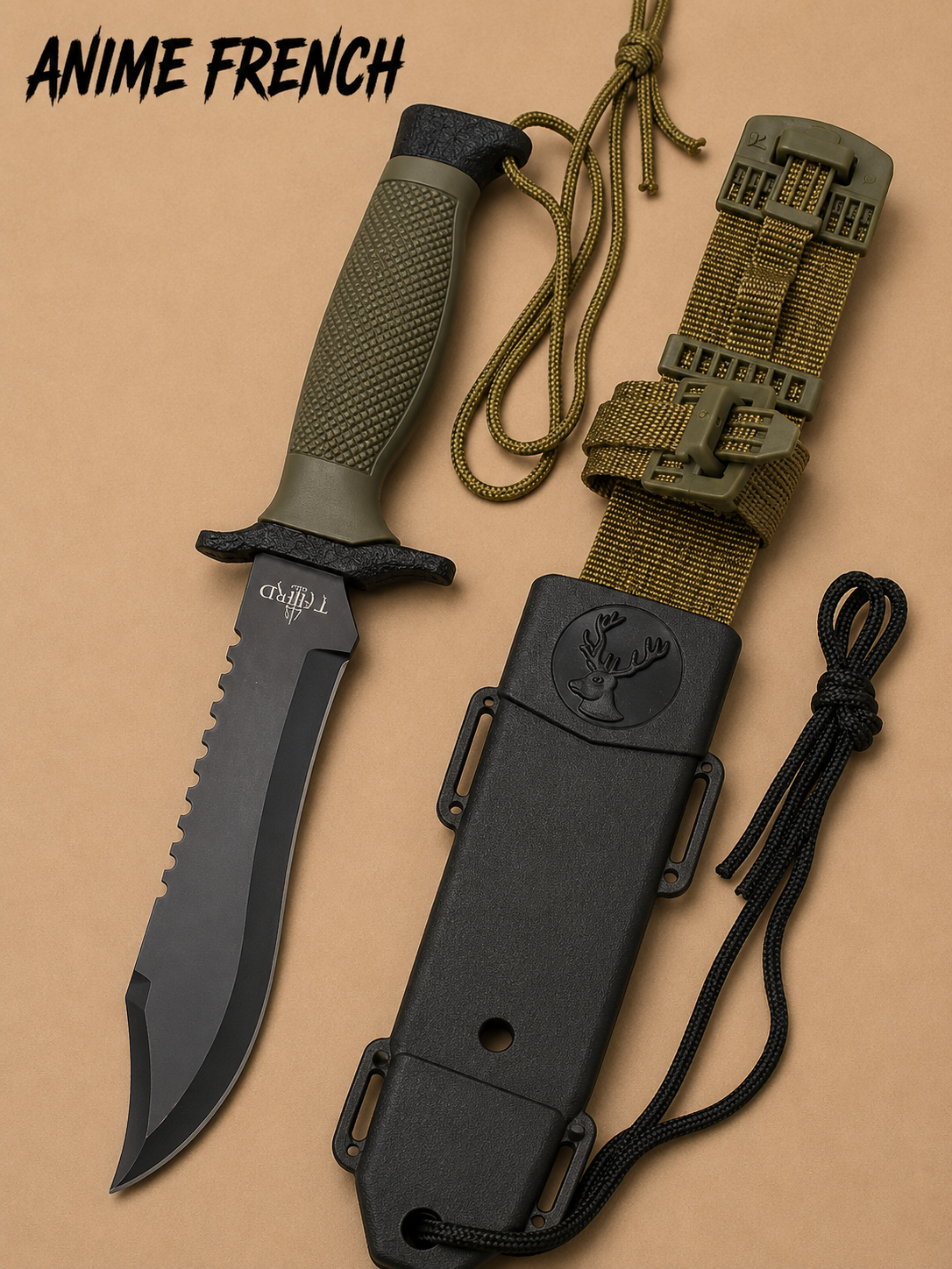 Couteaux Tactique ( Acier 420 / HRC 54-56 )