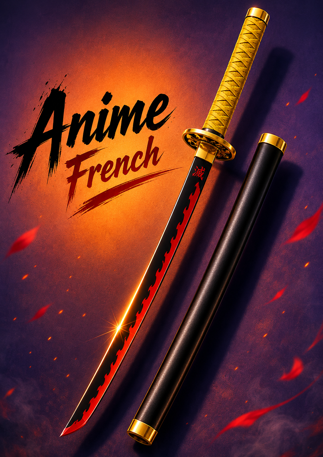 katana décoratif (toles d'acier)