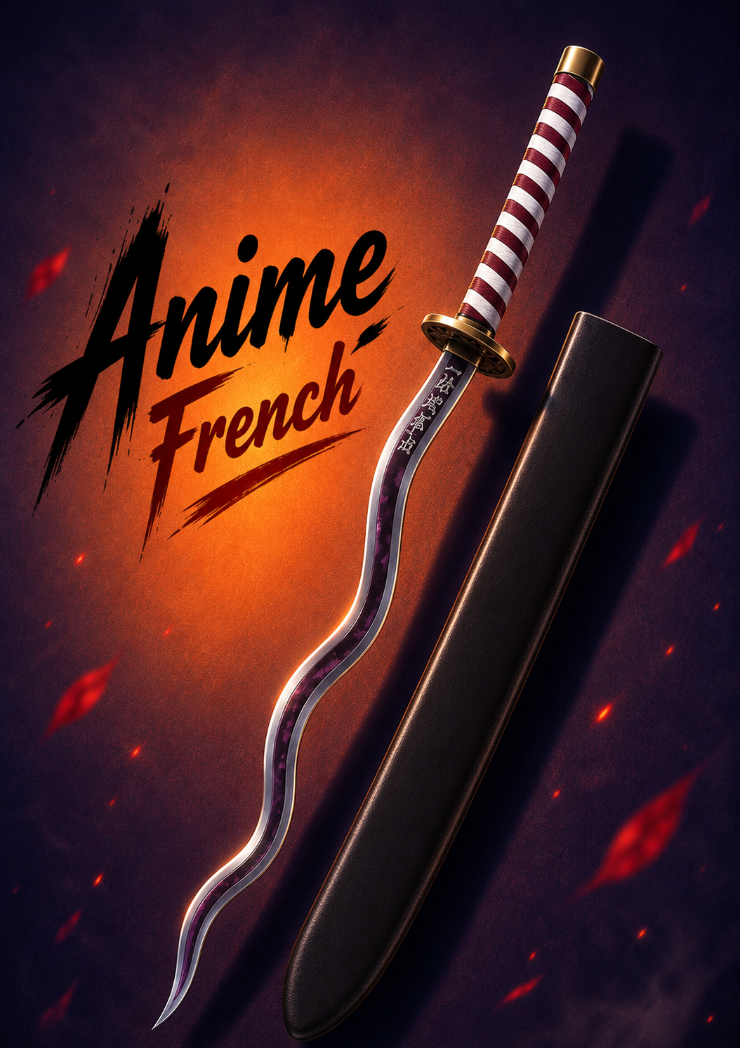 katana décoratif (toles d'acier)