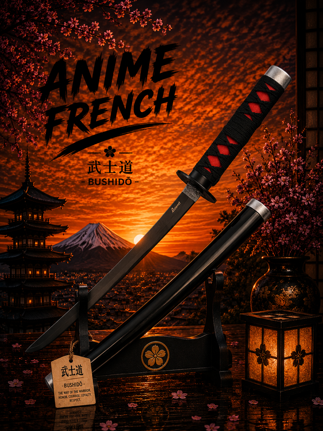 Mini katana décoratif (acier)