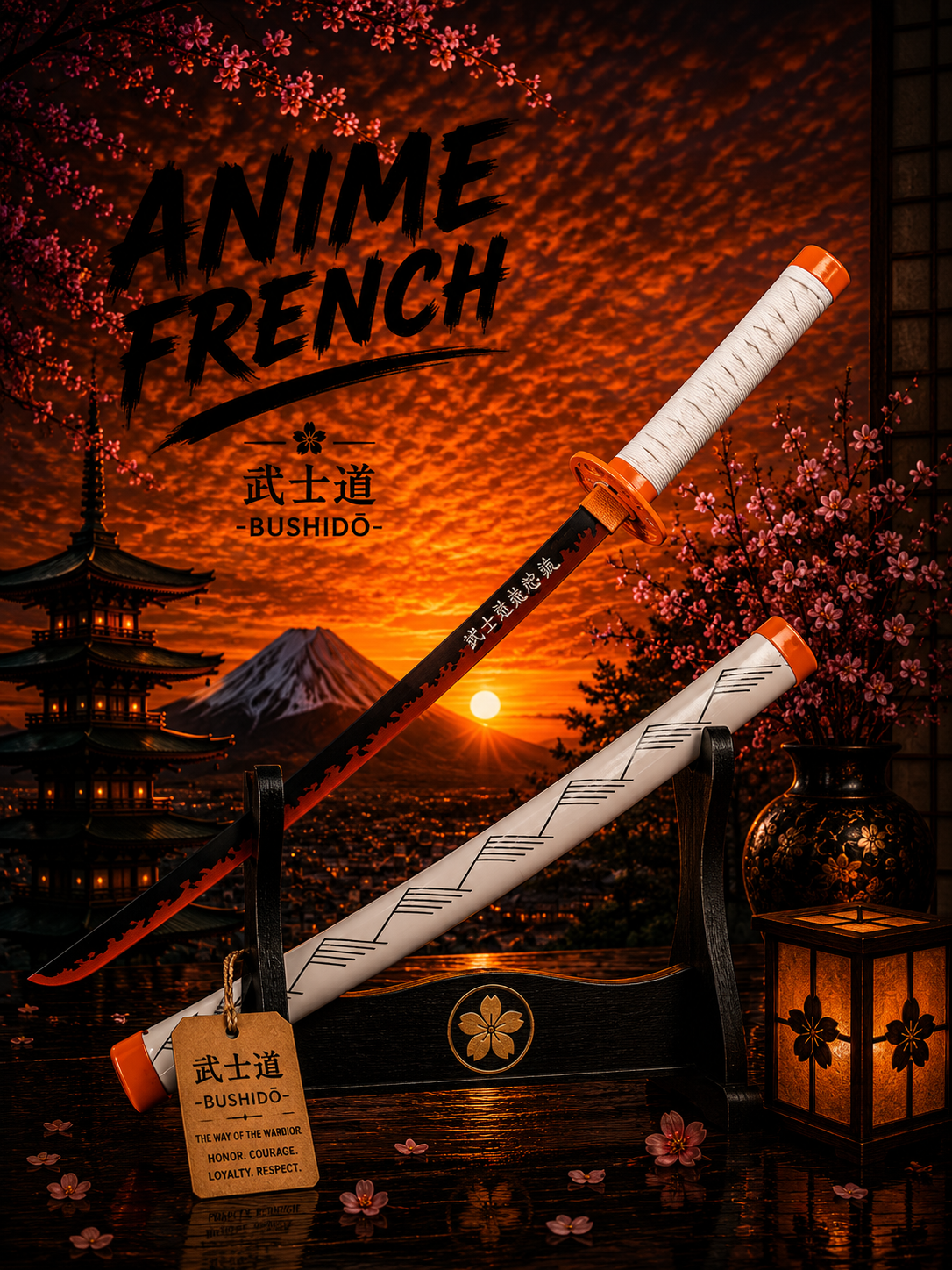 Mini katana décoratif (acier)