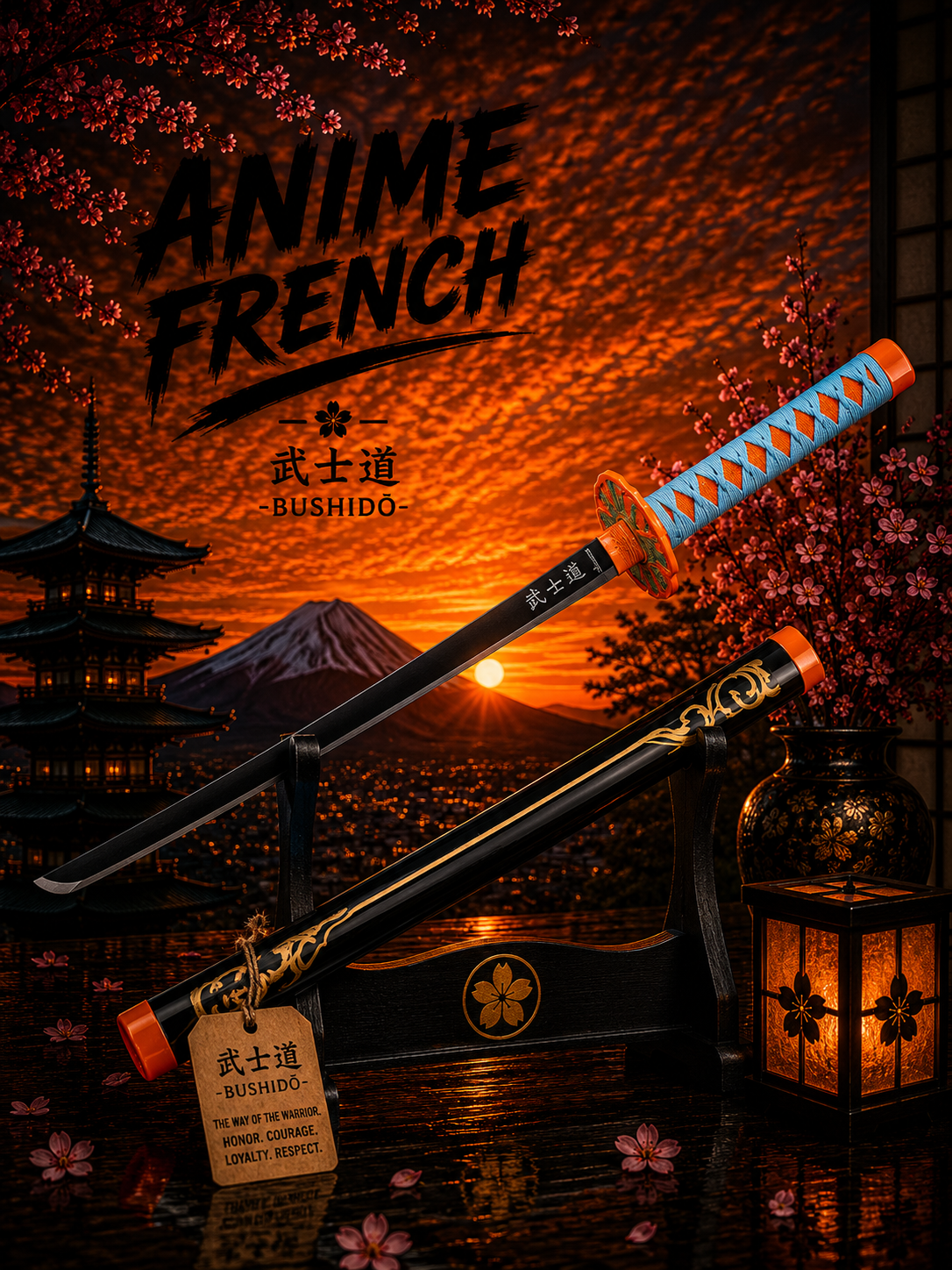 Mini katana décoratif (acier)