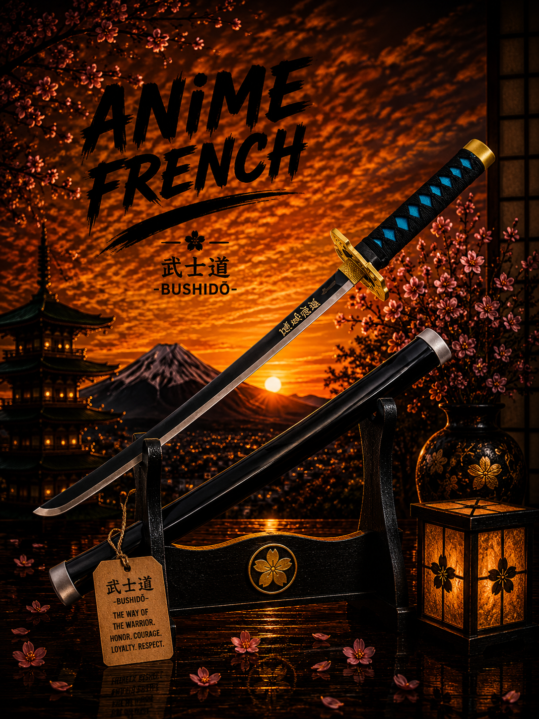 Mini katana décoratif (acier)