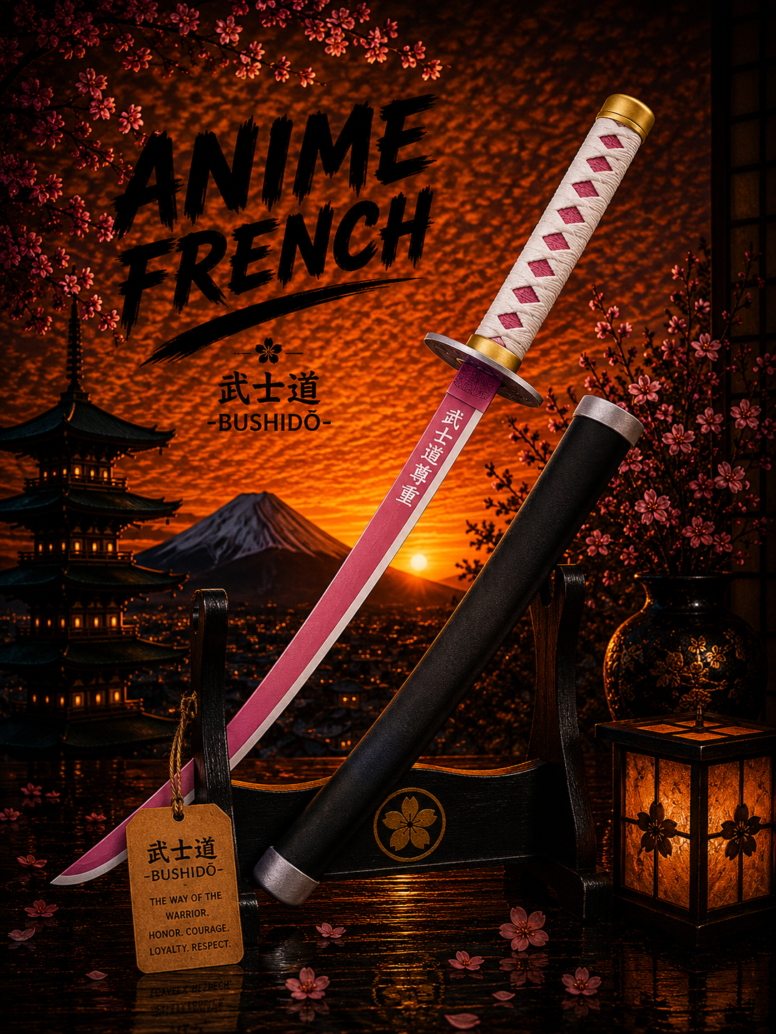 Mini katana décoratif (acier)